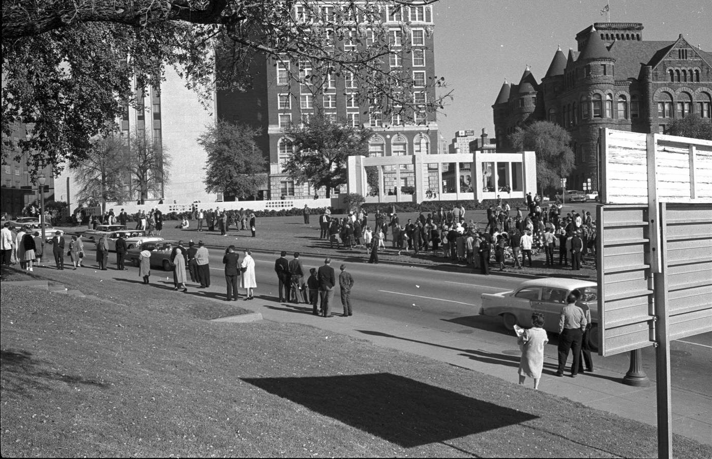 Dealey Plaza after the assassination of President John F. Kennedy, Dallas, Texas, 1963