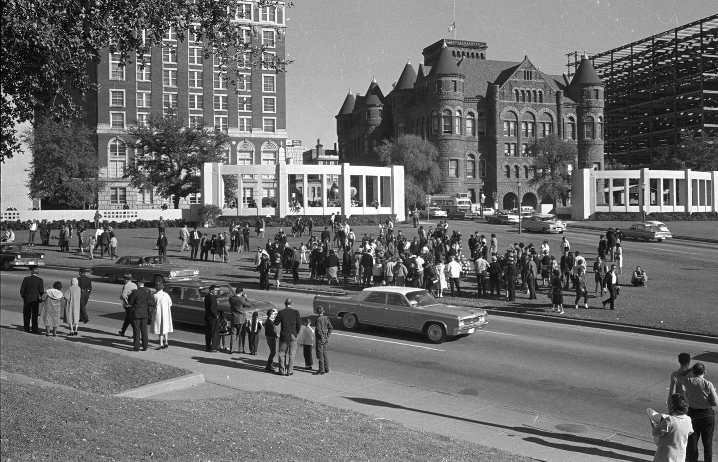 Dealey Plaza after the assassination of President John F. Kennedy, Dallas, Texas, 1963