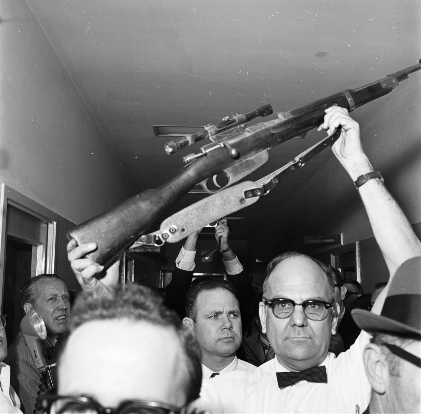 Rifle found on 6th floor of Texas School Book Depository, 1963