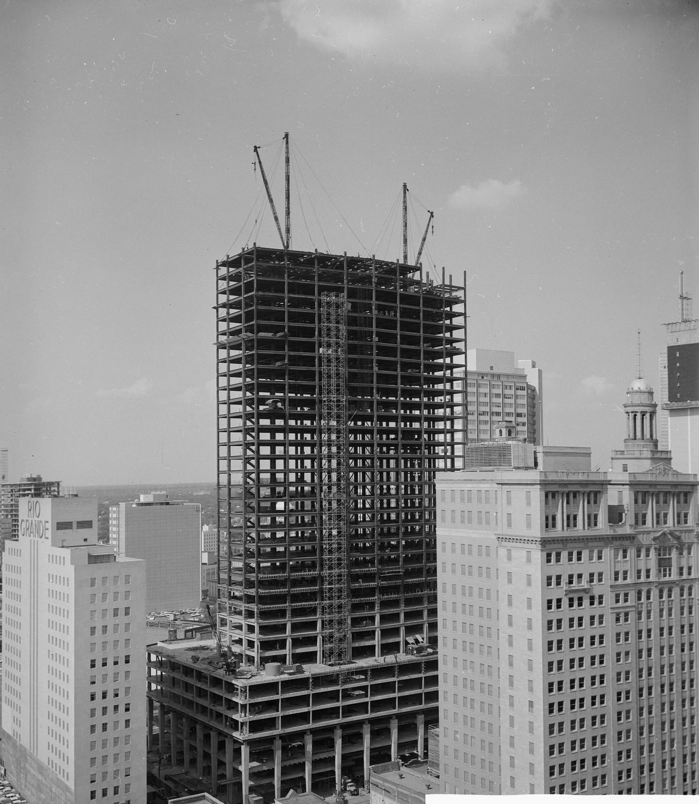 First National Bank building construction, downtown Dallas, Texas, 1960