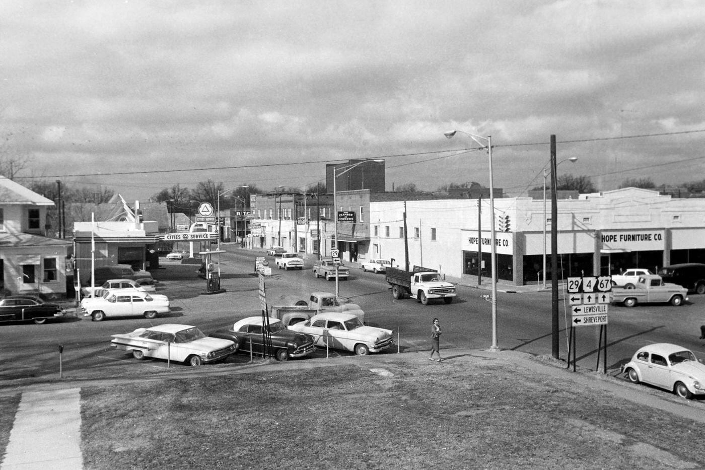 Street view around Dallas, Texas, 1964.