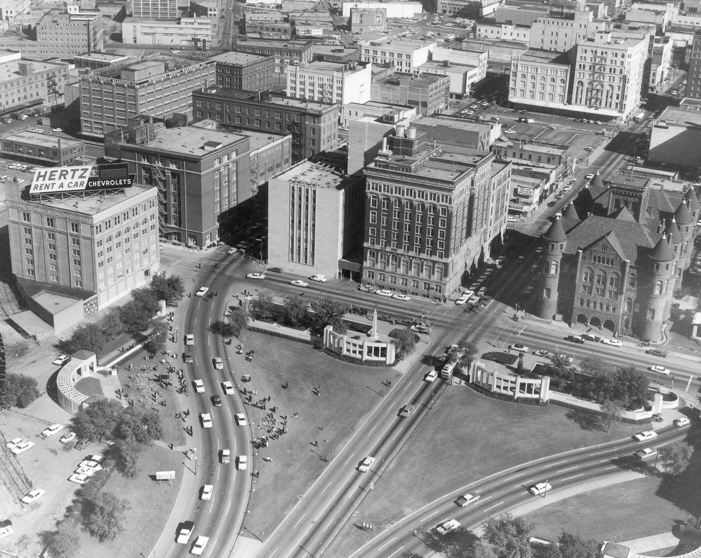 Dealey Plaza following President John F. Kennedy's assassination, Dallas, 1963