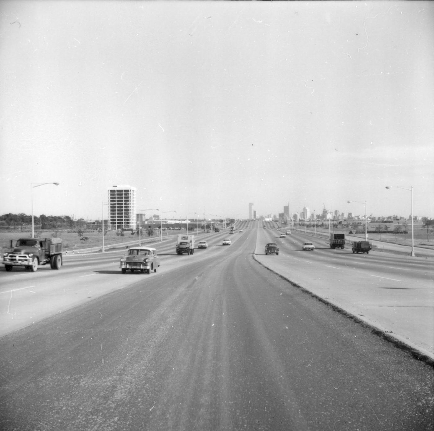 Freeway near downtown Dallas, 1962