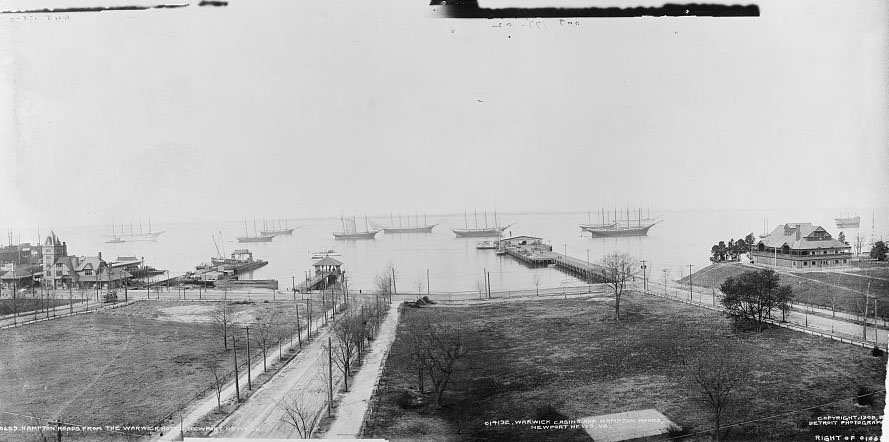 Hampton Roads from the Warwick Hotel, Newport News, 1902