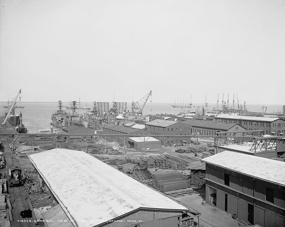 General view of the shipyard, Newport News, 1902