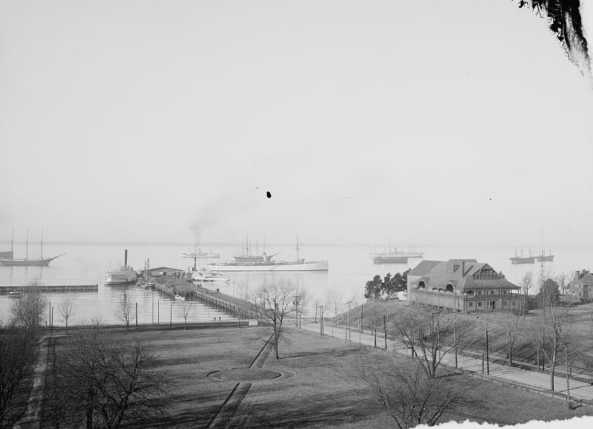 Park and dock, Newport News, 1900