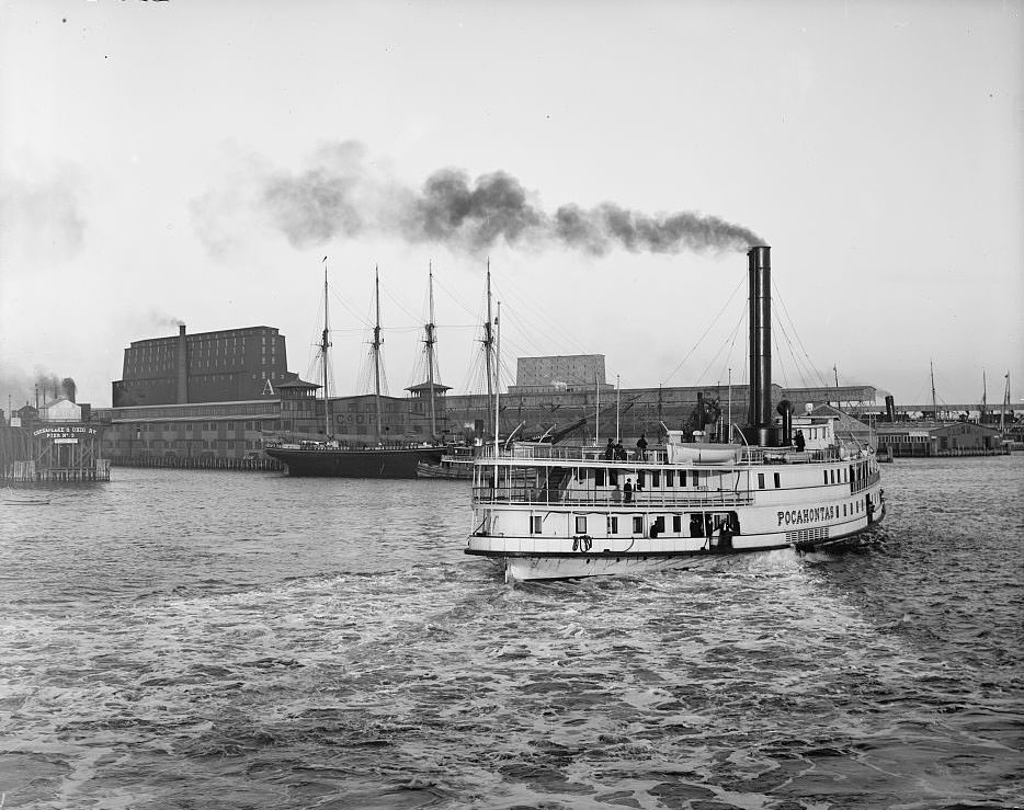 C. & O. (Chesapeake and Ohio Railway Company) piers, Newport News, 1907