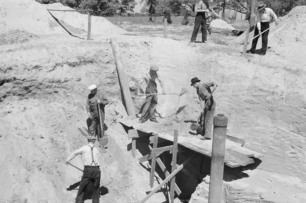 Workers on Newport News Homesteads, Virginia, 1936