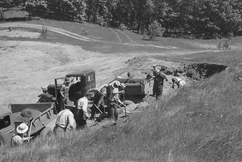 Workers on Newport News Homesteads, Virginia, 1936