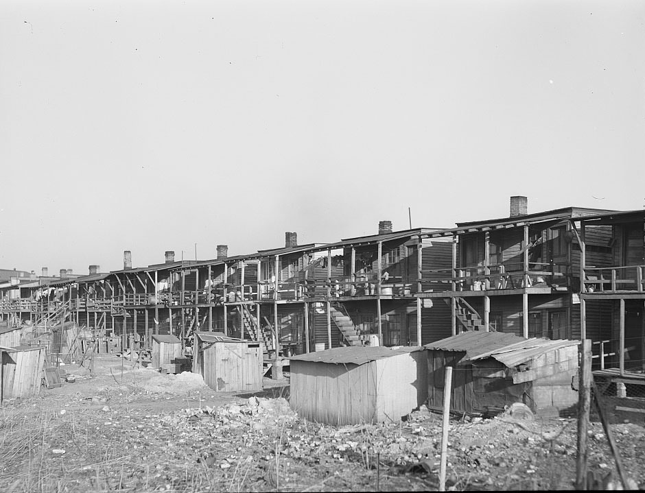 Back doors in Newport News, Virginia, 1941