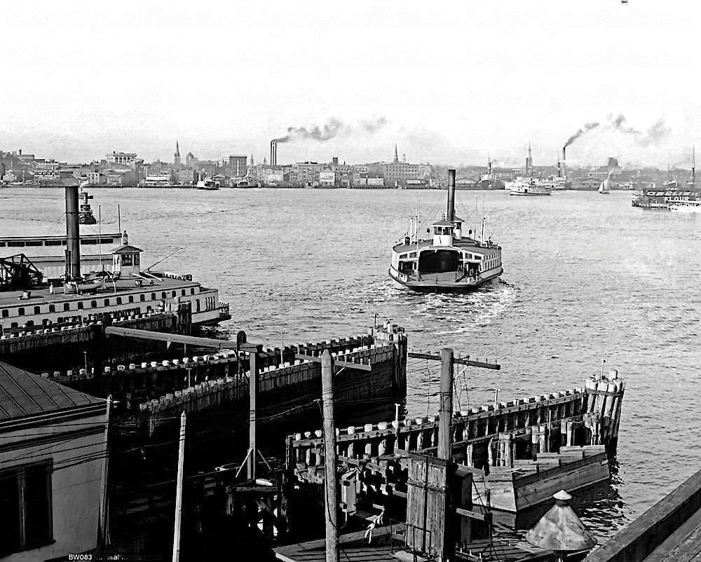 Portsmouth Ferry to Norfolk From Waterfront, 1905