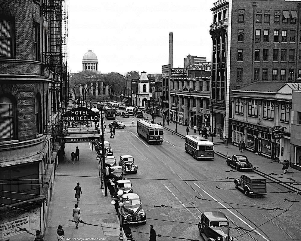 Looking E. from Granby to City Hall, May 3 1940