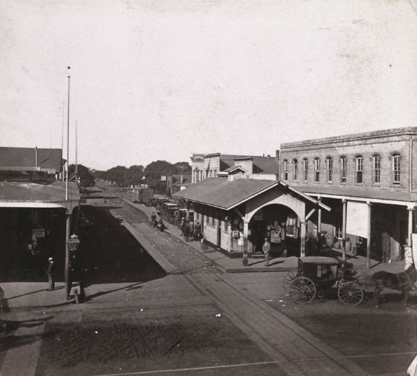 Broadway Railroad Station, Oakland, 1862