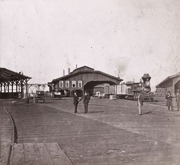 Ferry Landing and Freight Shed--Oakland Wharf, 1865
