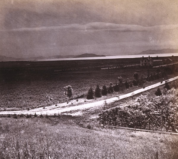 Evening View of the Golden Gate, from the Pacific Female College, Oakland, 1860