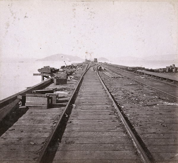 Railroad Wharf--looking towards Goat Island, 1862