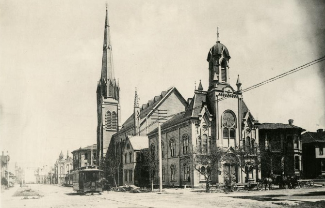 First Methodist Episcopal and German Evangelical Lutheran Churches, 1892