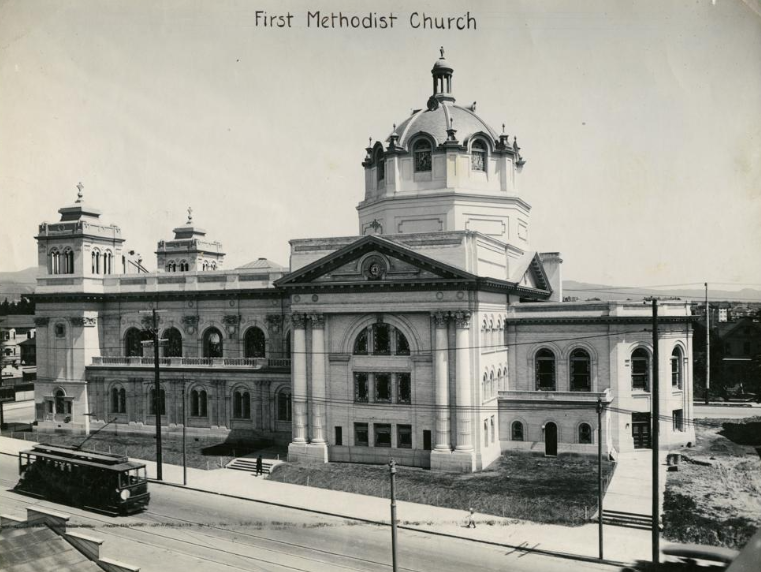 First Methodist Church, corner of 24th Street and Broadway in Oakland.