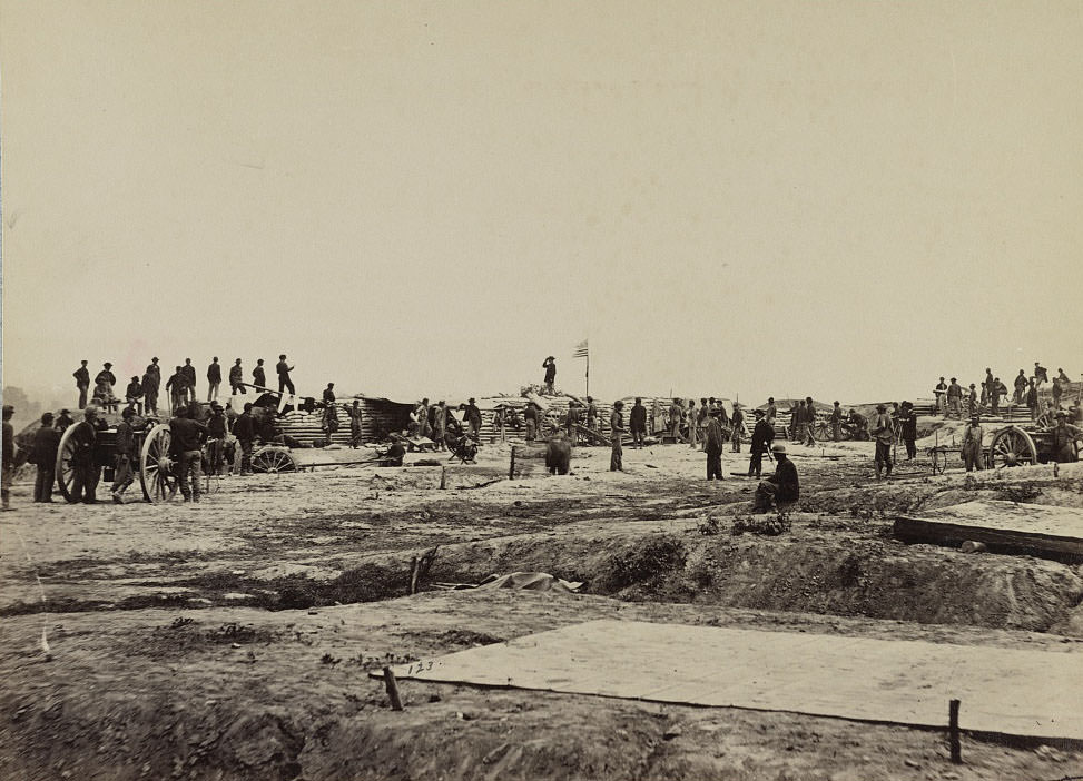 Outer line of Confederate fortifications, in front of Petersburg, 1864