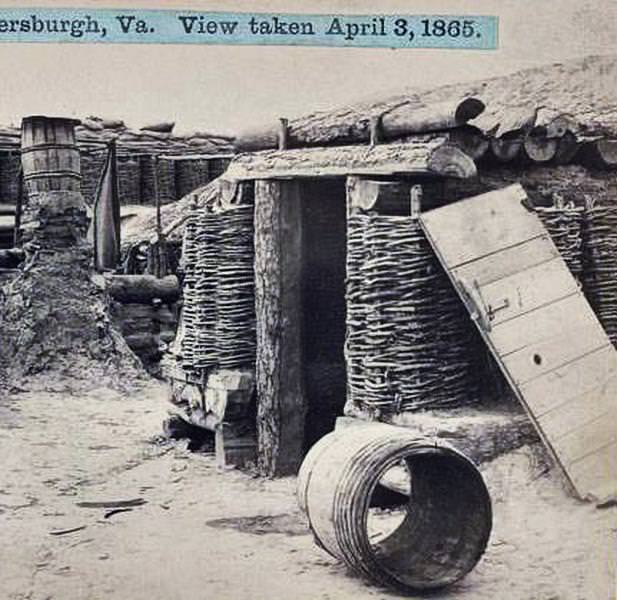 Interior of the rebel works in front of Petersburgh (i.e. Petersburg), 1865