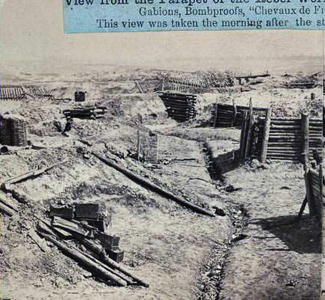 View from the parapet of the rebel works in front of Petersburgh, 1865