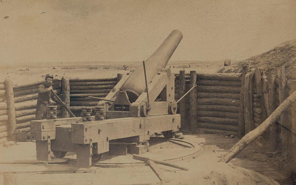Rebel gun in front of "Fort Hell," April 1865