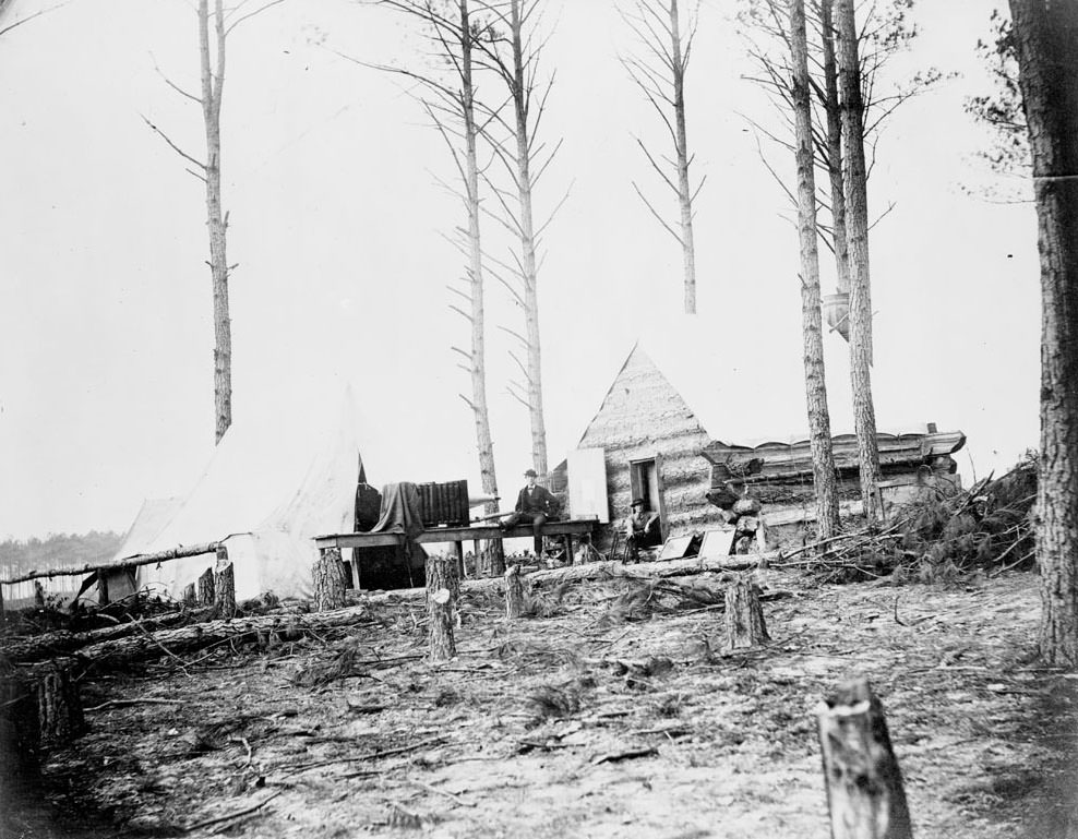 Quarters of photographers attached to Engineer Corps in front of Petersburg, 1865