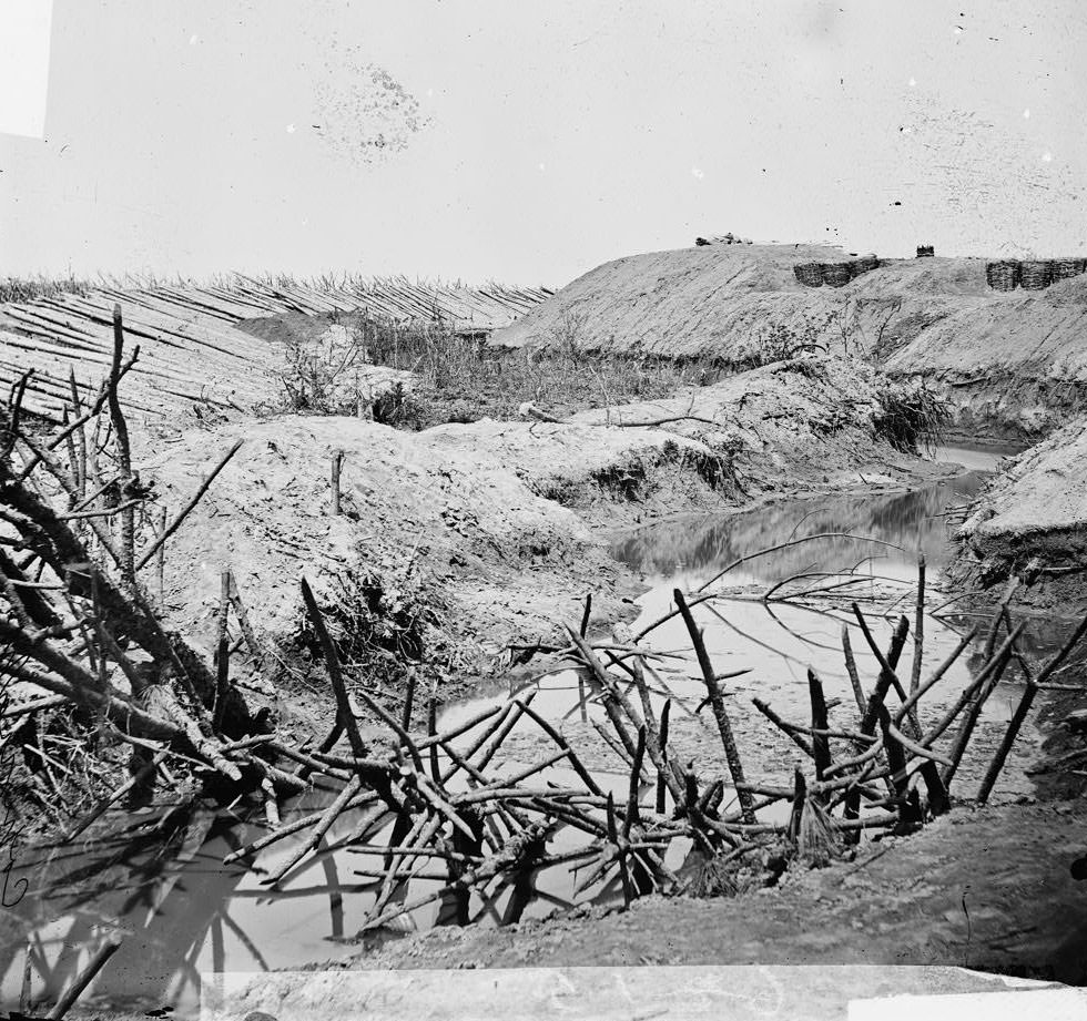 Chevaux-de-frise in front of Fort Sedgwick, 1865