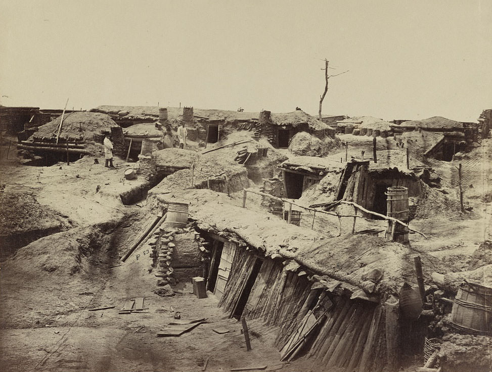 Bomb-proof quarters in Fort Sedgwick in front of Petersburg, 1860s