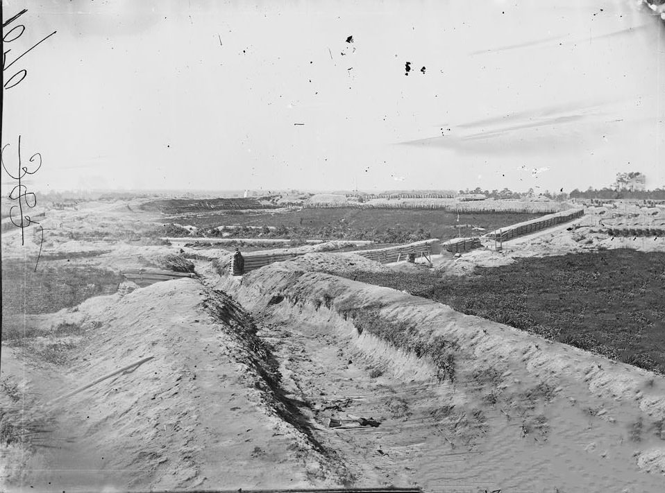 Fort Morton, Petersburg, Virginia, from the southeast, 1865.