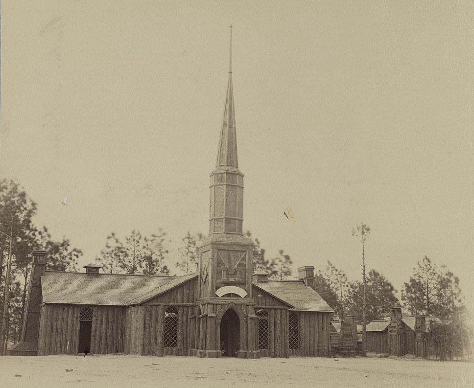Church in camp of 50th New York Engineers in front of Petersburg, 1864