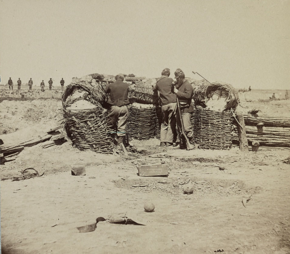 Federal picket line in front of Fort Steadman, 1863
