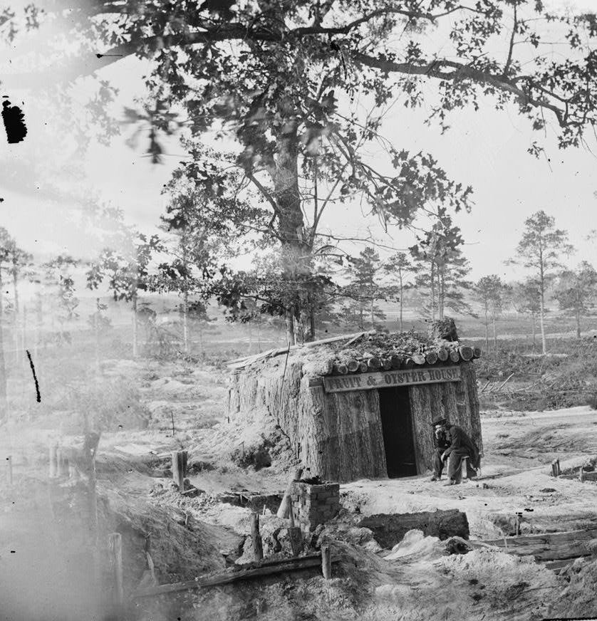 Sutler's bomb-proof "Fruit and Oyster House, Petersburg, 1860