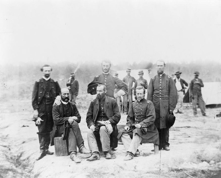 Field and staff of 39th U.S. Colored infantry, in front of Petersburg, 1864