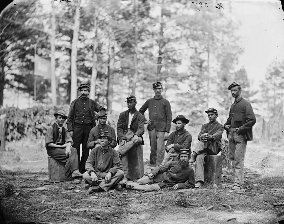 Group of Company D, U.S. Engineer Battalion, 1864