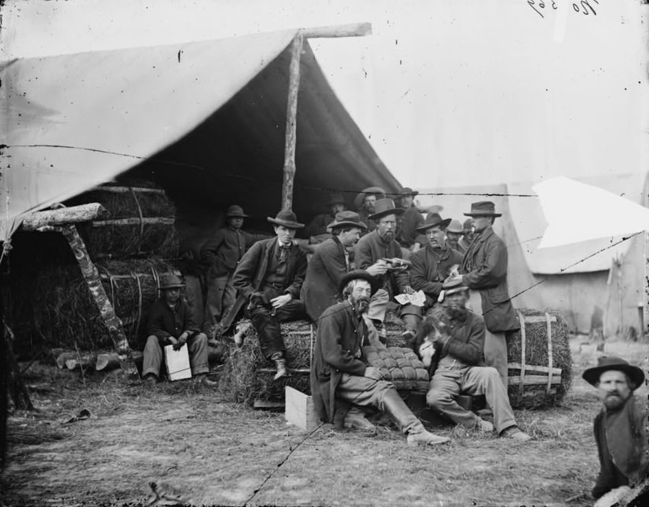 Group of the quartermaster department, 1st Division, 9th Corps, at leisure, 1864