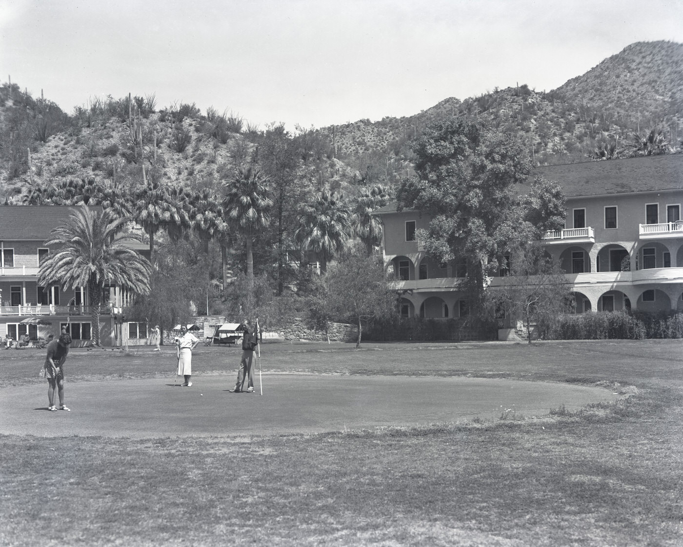 Castle Hot Springs Hotel Guests on Golf Course, 1929