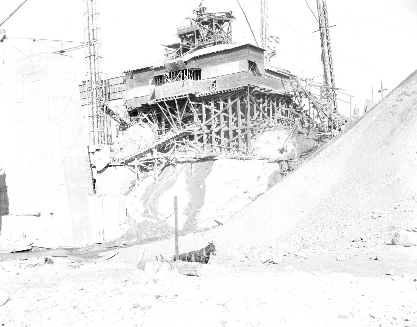 Lake Pleasant Dam Reservoir Under Construction, 1926