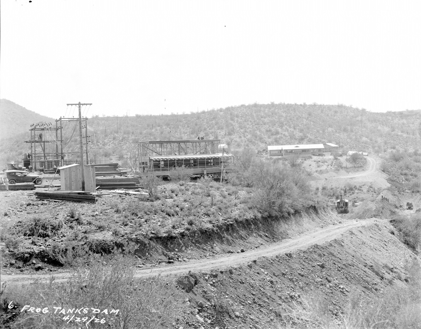 Frog Tanks Diversion Dam Main Facility Under Construction, 1926
