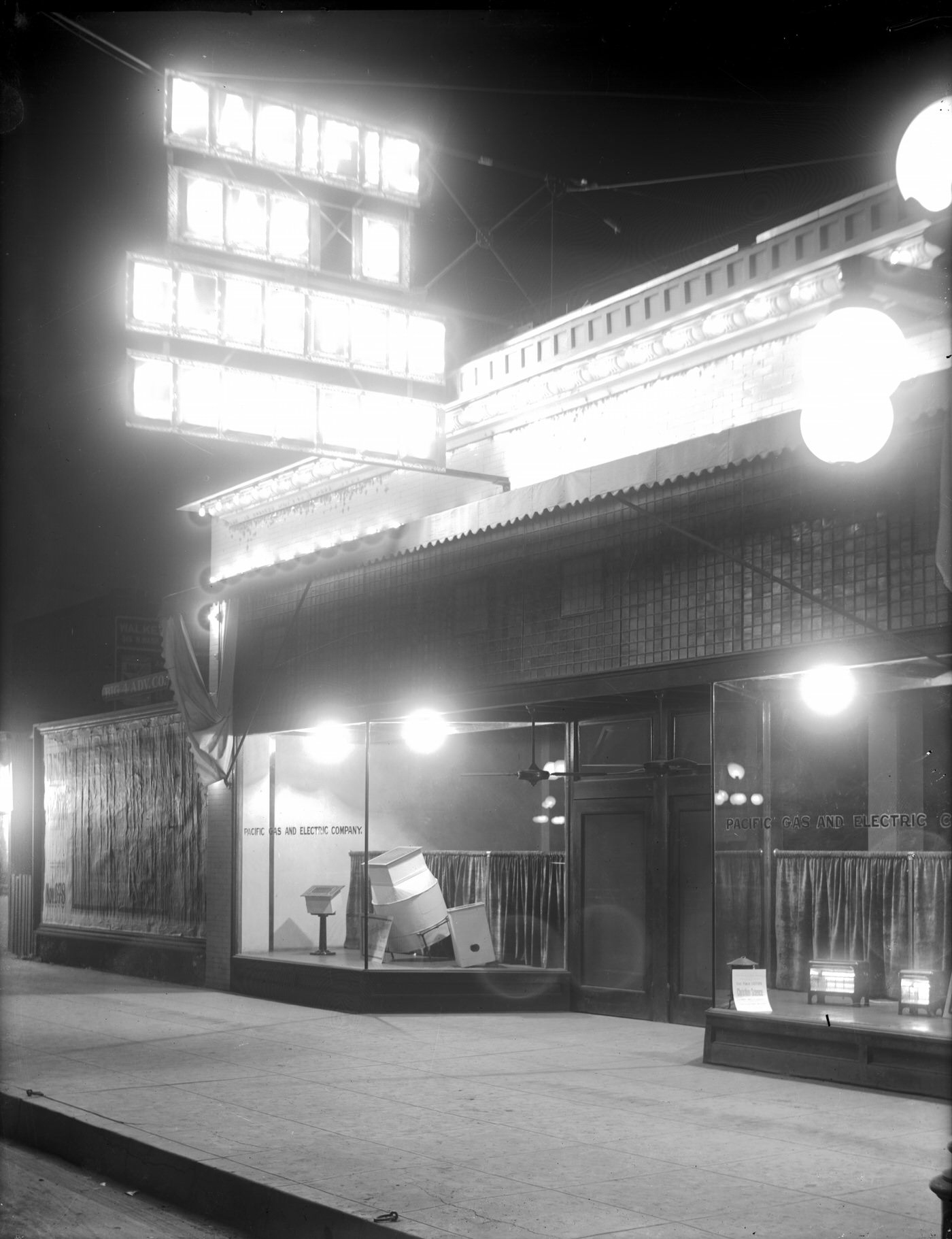 Pacific Gas and Electric Company Building at Night, 1920