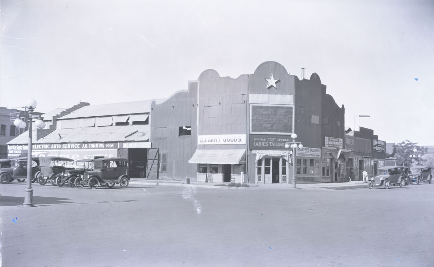 Southwest Corner of First St. and Adams St. Looking Northeast, 1920