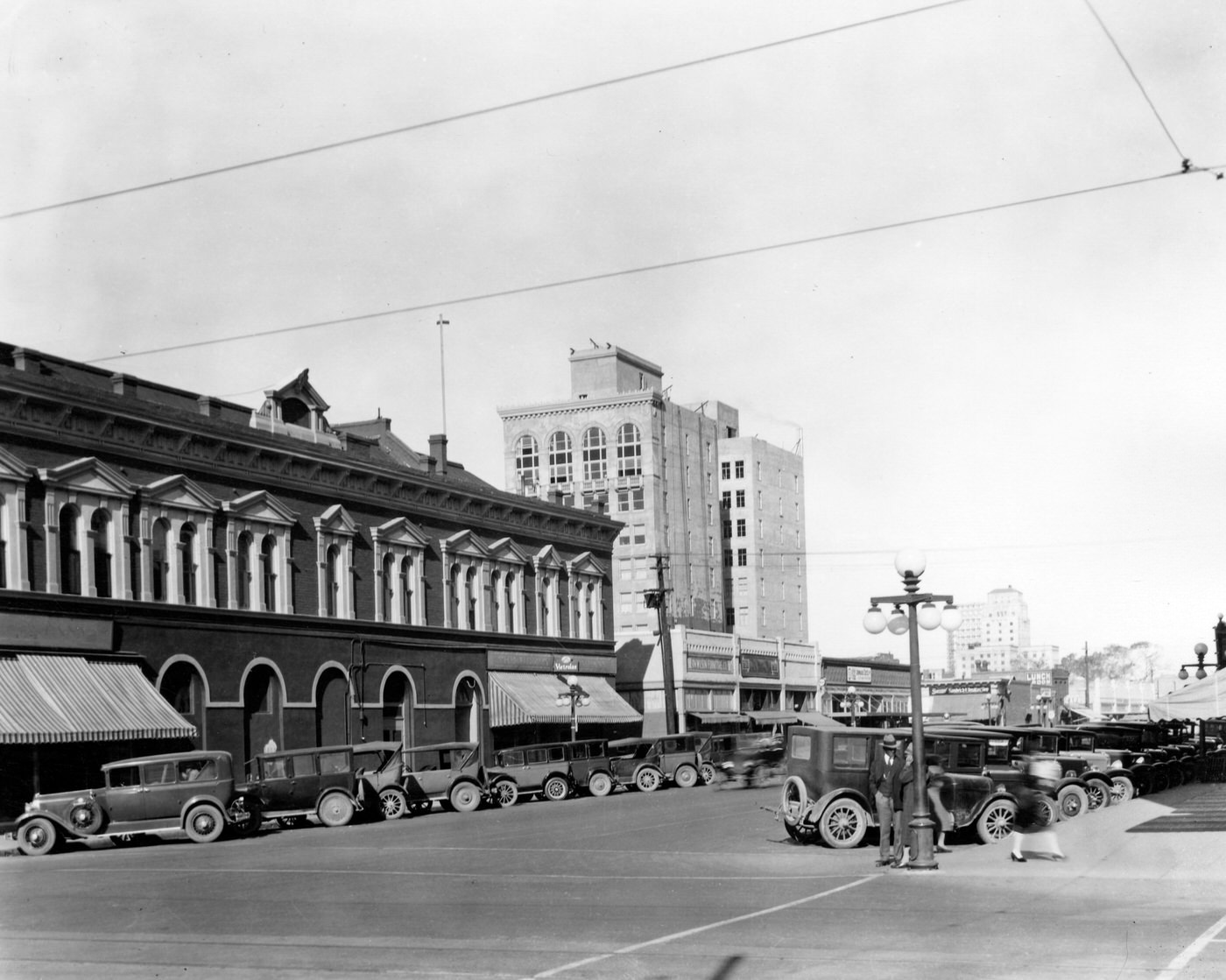 First Street and Washington looking north with the Anderson Building on the left in 1928.