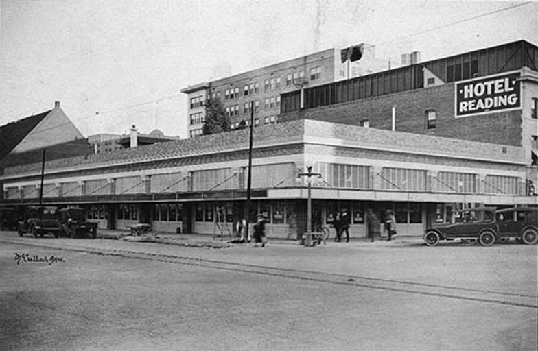 Here's what it looked like when completed, next to the Hotel Reading and on the Kenilworth streetcar line.