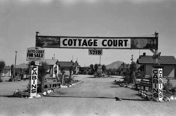A tourist court in Phoenix as pictured in April 1940.