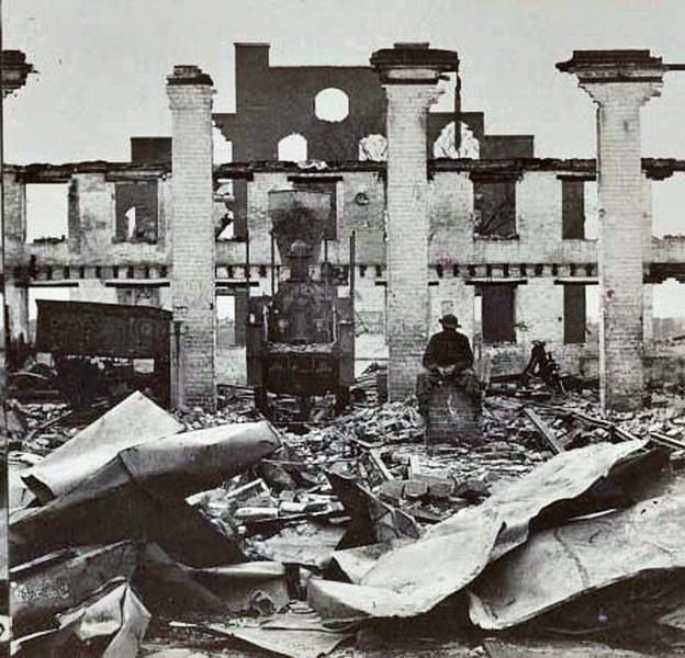 Ruins of Richmond & Petersburg Railroad depot, 1865