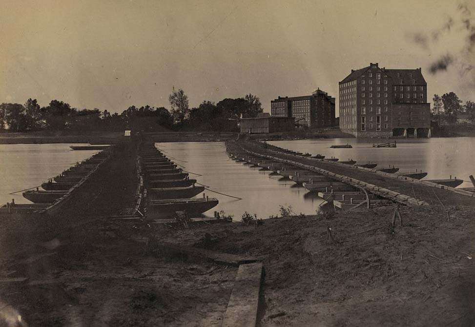 Manchester Mills & pontoon bridges, 15, 1865