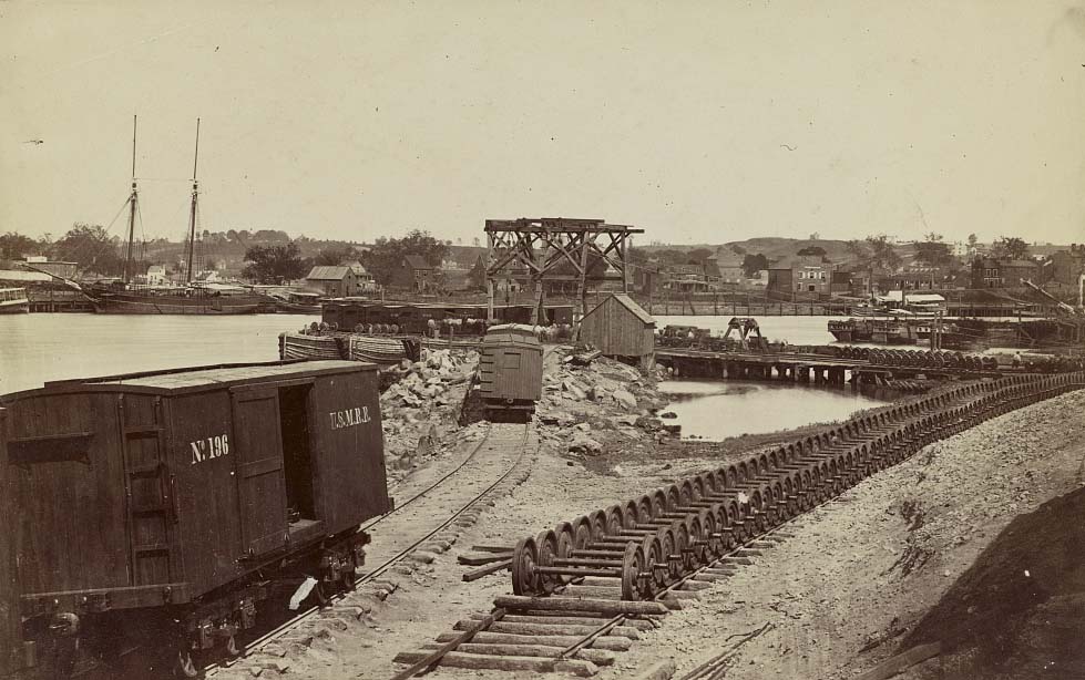 Dock on south side of James River, opposite Richmond, 1864