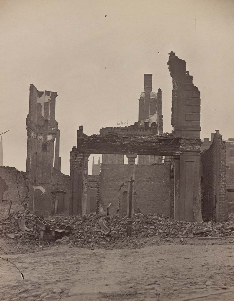 Ruins on Carey Street, Richmond, 1863