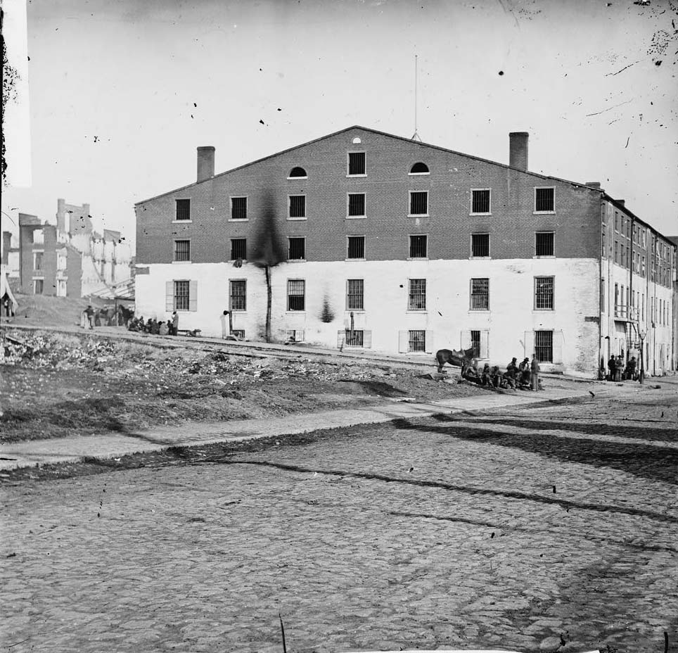 Side and rear view of Libby Prison, 1865