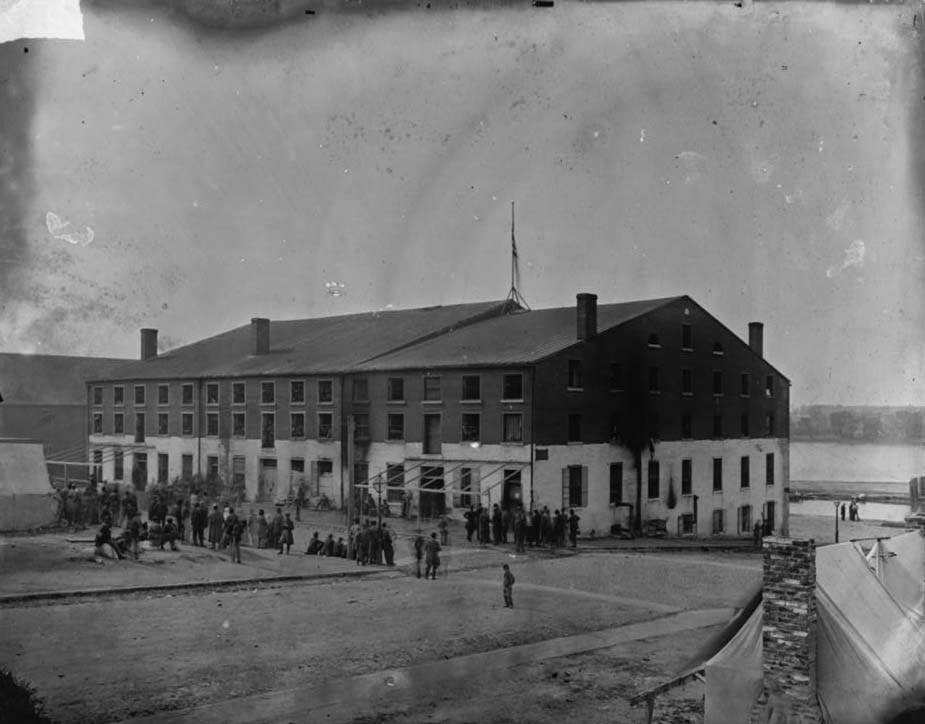 Front and side view of Libby Prison, 1865